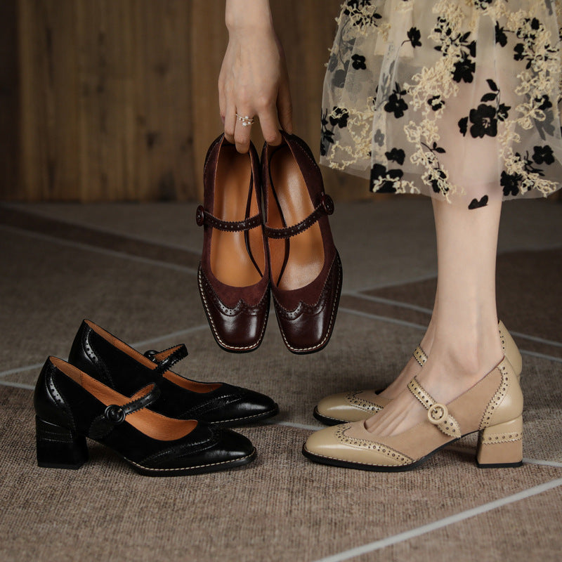 CD | Femei brogue stil elegant clasic tocuri groase