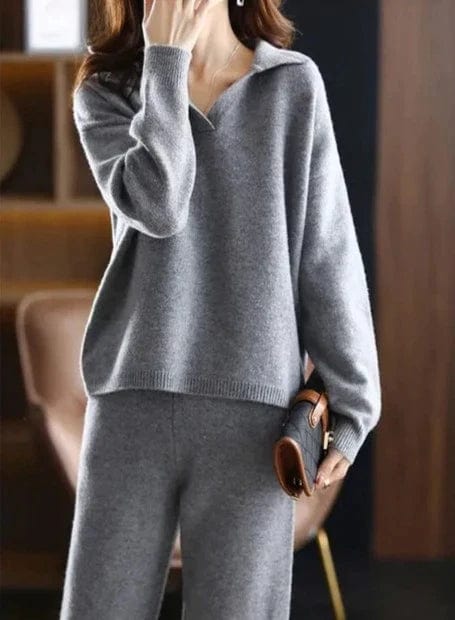 CD | 2 piese set doamnelor oversized trening polo guler jumper și pantaloni