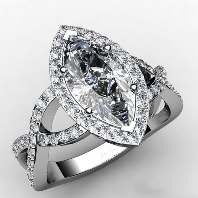 Oval Glass Silver Ring