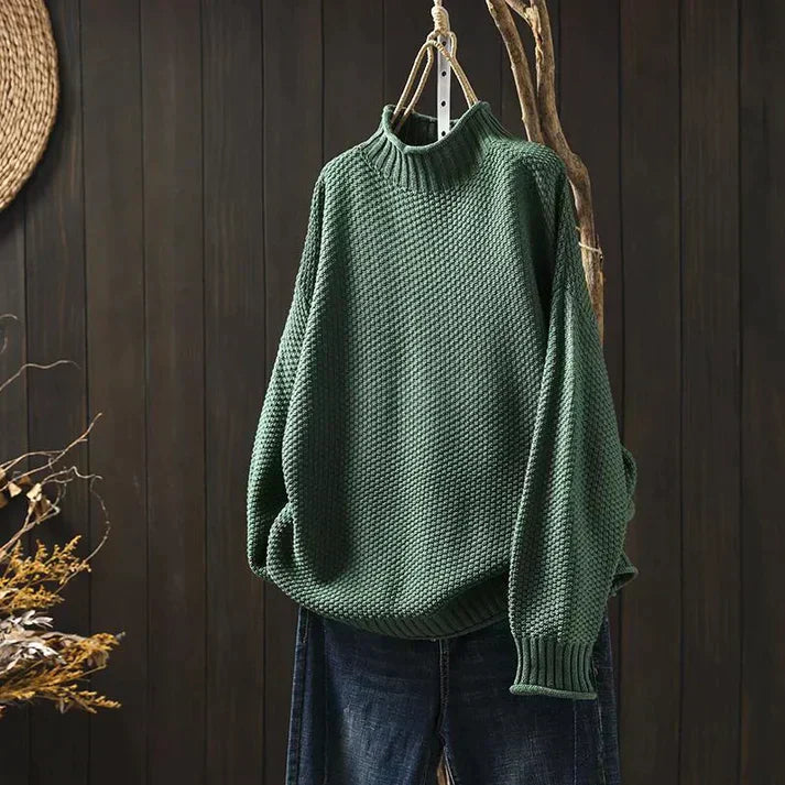 CD | Pulover cu gât rotund din tricot gros