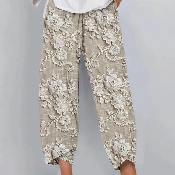 CD | Pantaloni eleganți cu elastic și cordon în talie