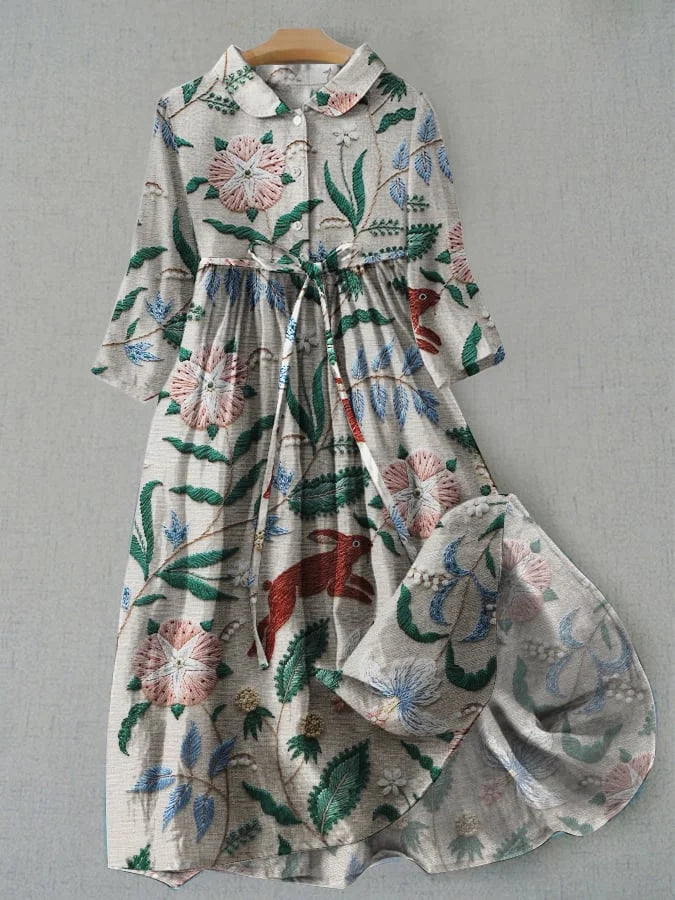 CD | Rochie maxi din flori cu nasturi