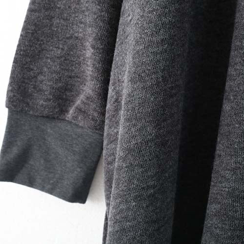Gray Sweater Dresses Oversized Sweater High Neck Pullover Knit Dress Patchwork