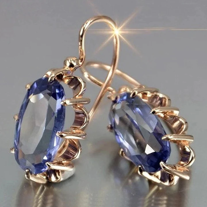 Classic Blue Zircon Earrings