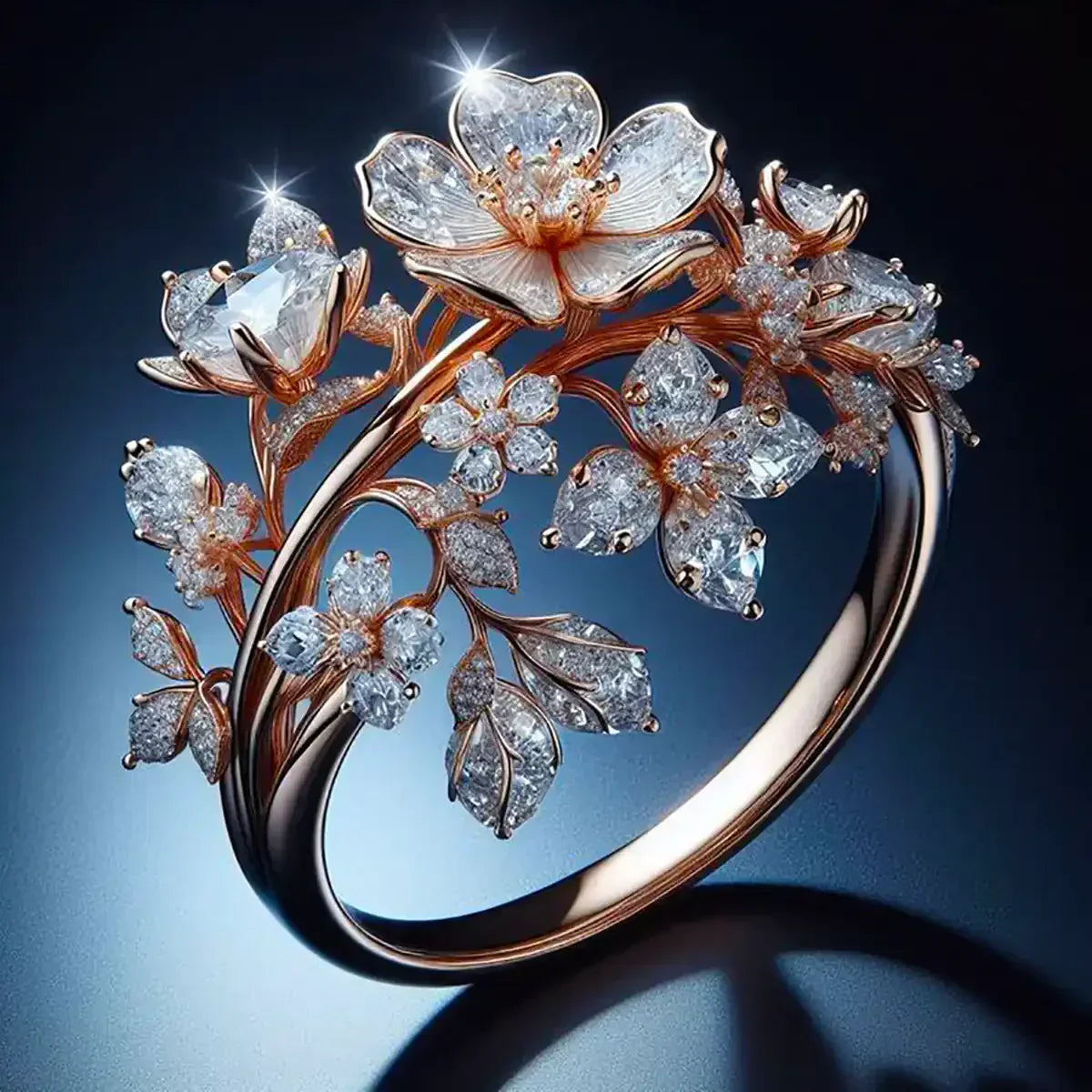 Bright Radiant Bloom Ring | Rose Gold
