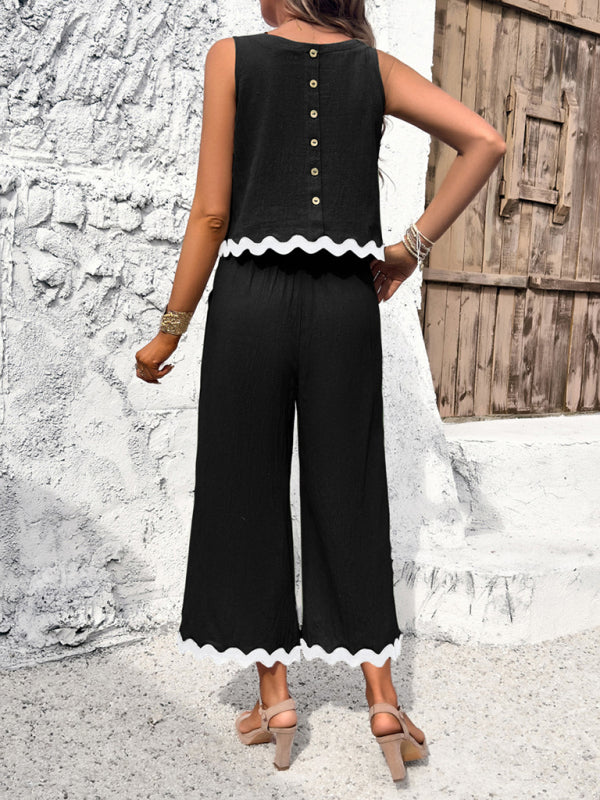 CD | Femeii nou temperament casual vestă pantaloni chingi costum