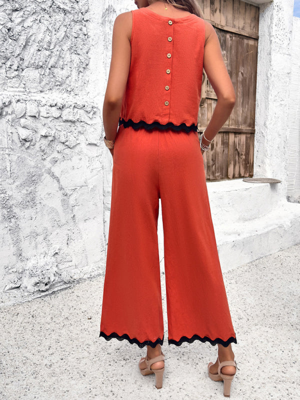 CD | Femeii nou temperament casual vestă pantaloni chingi costum
