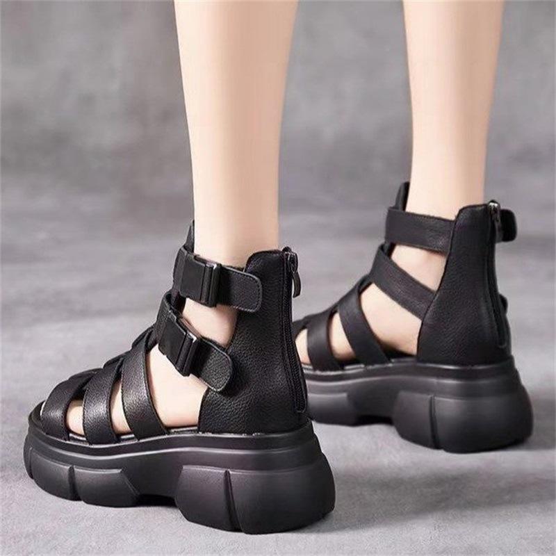 CD | Sandale gladiator cu barete multiple