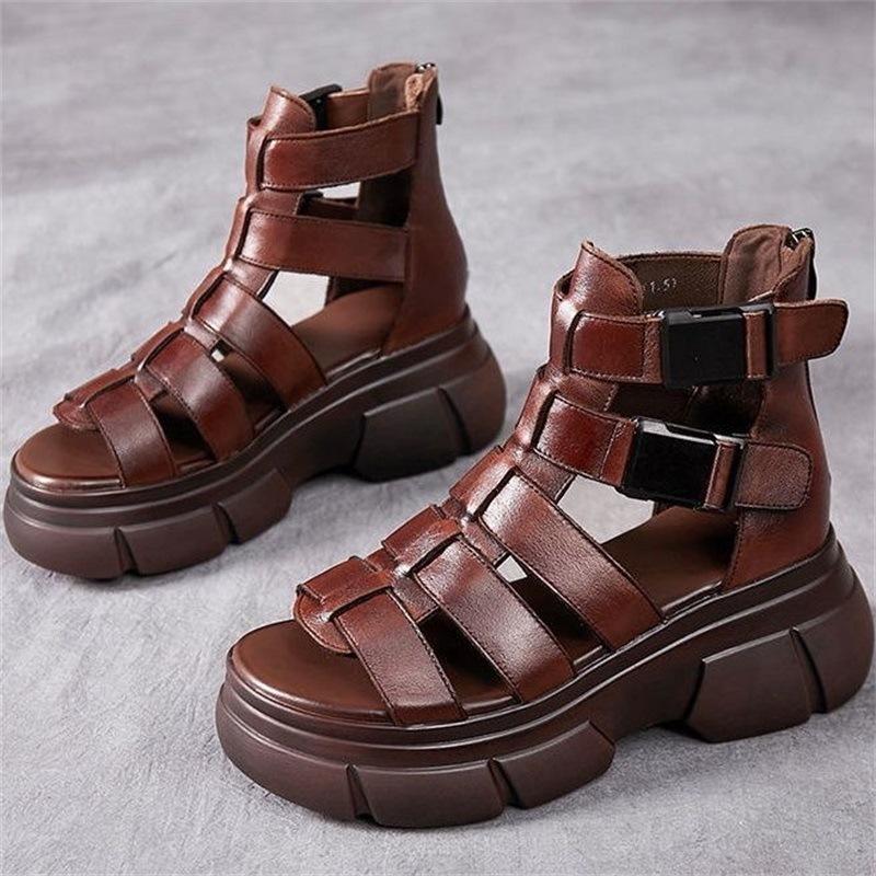CD | Sandale gladiator cu barete multiple