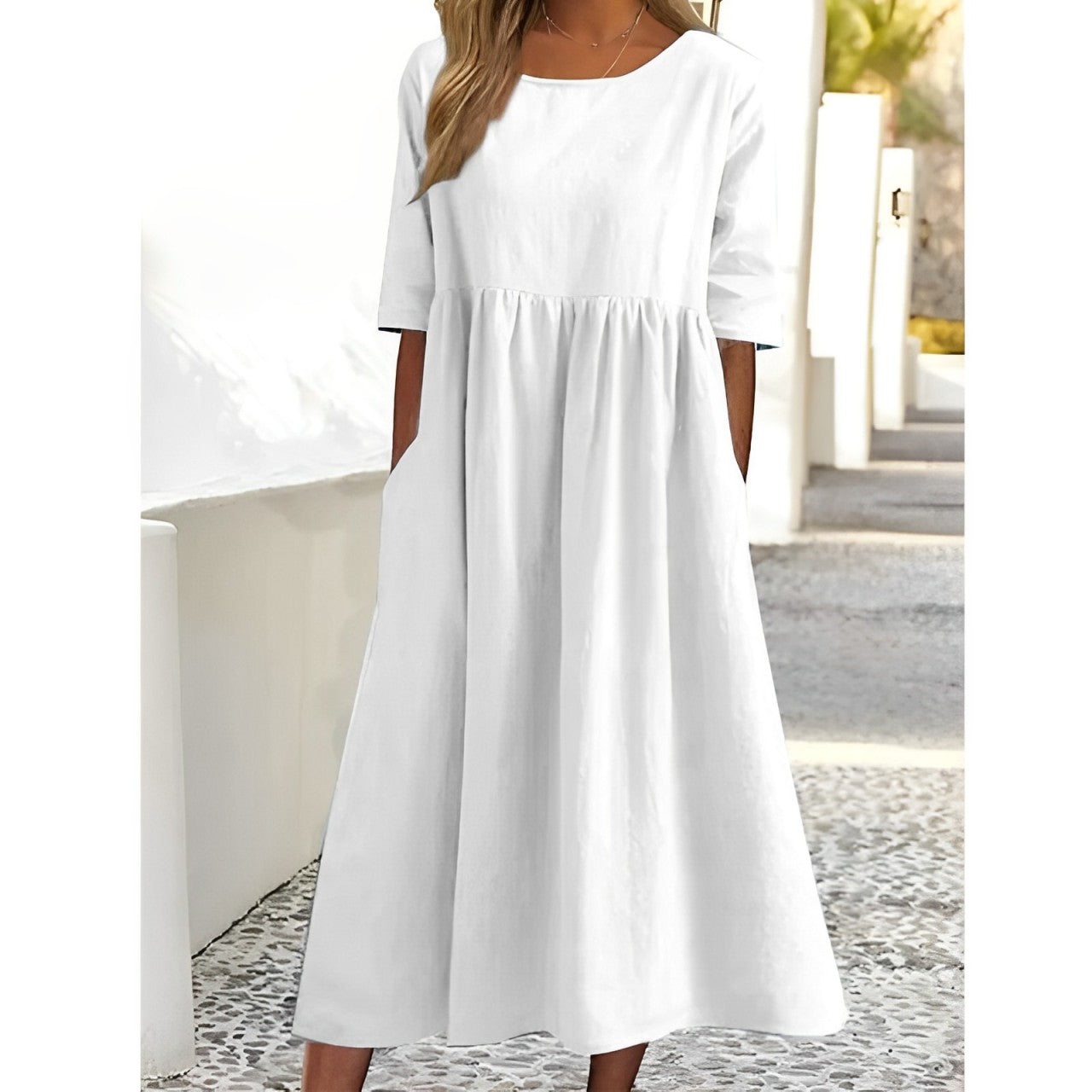 CD | Rochie midi unicoloră