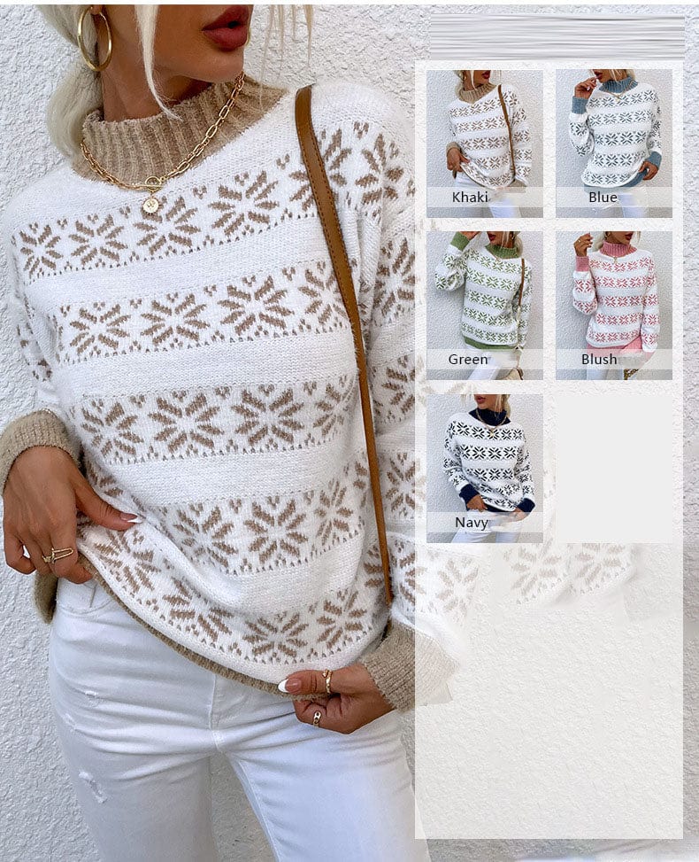 CD | Pulover Turtleneck cu fulg de zăpadă pentru femei 2024