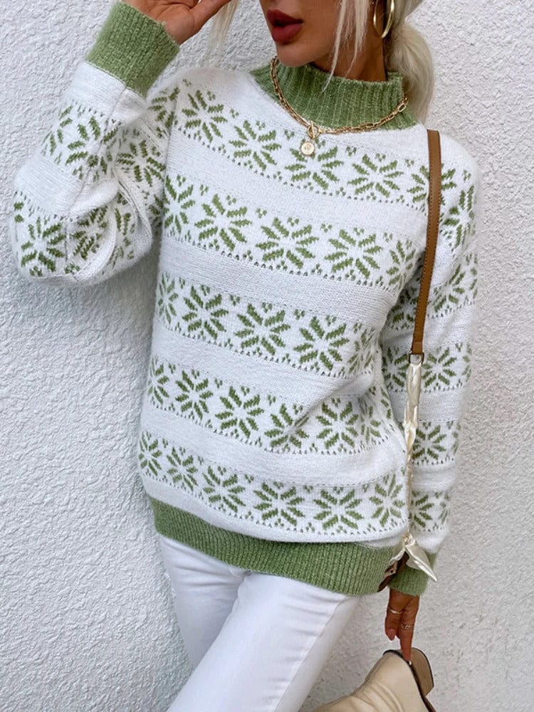 CD | Pulover Turtleneck cu fulg de zăpadă pentru femei 2024