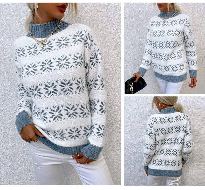 CD | Pulover Turtleneck cu fulg de zăpadă pentru femei 2024