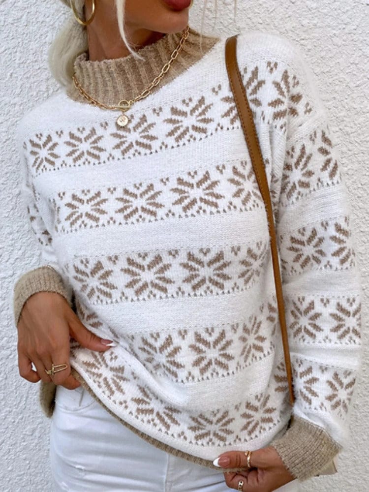 CD | Pulover Turtleneck cu fulg de zăpadă pentru femei 2024