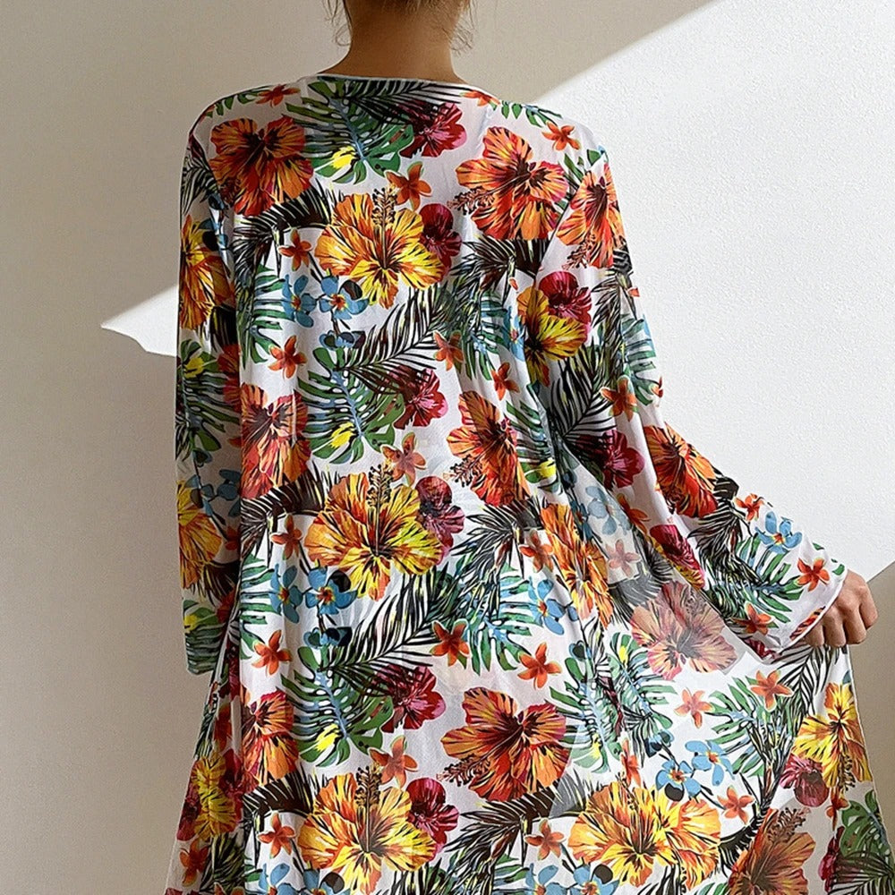 CD | Bikini floral din 3 piese cu cover-up