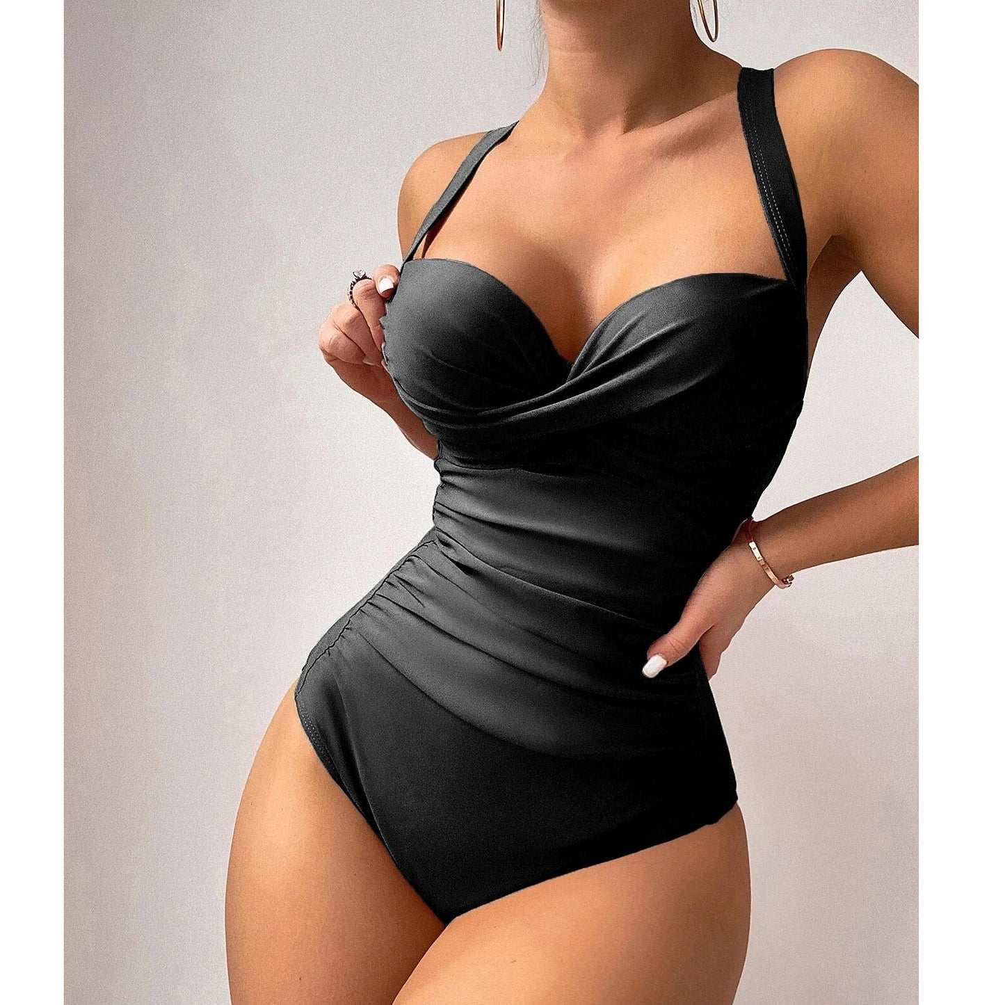 CD | Bikini dintr-o singură piesă cu partea din față răsucită