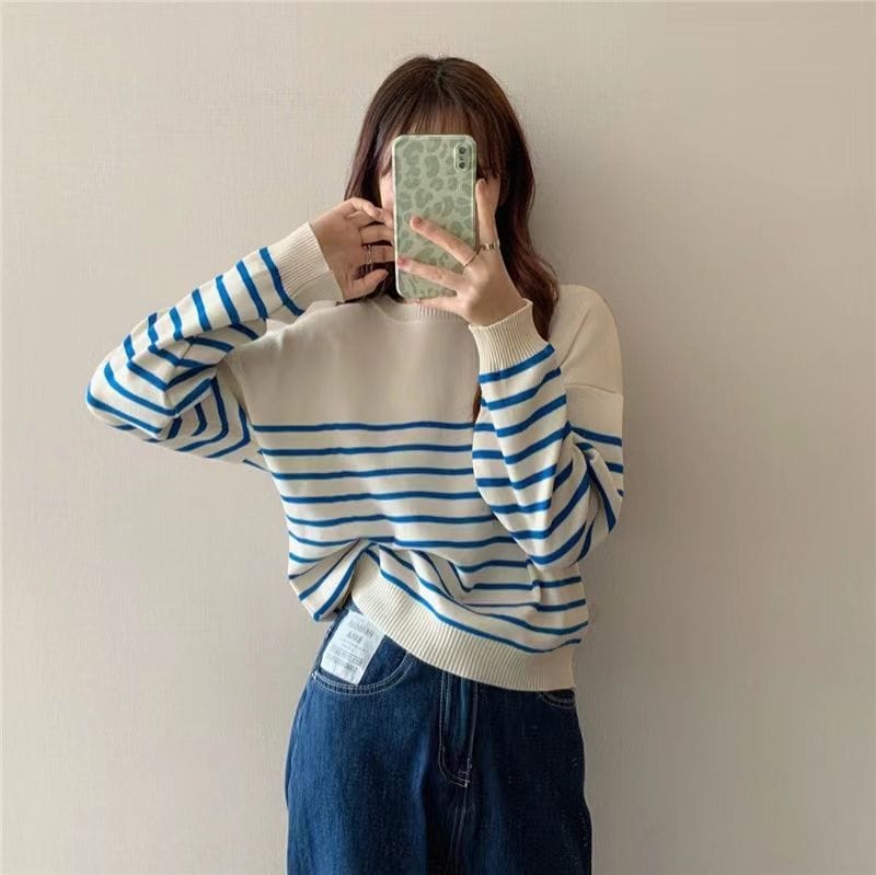 CD | Pulover solid cu gât rotund