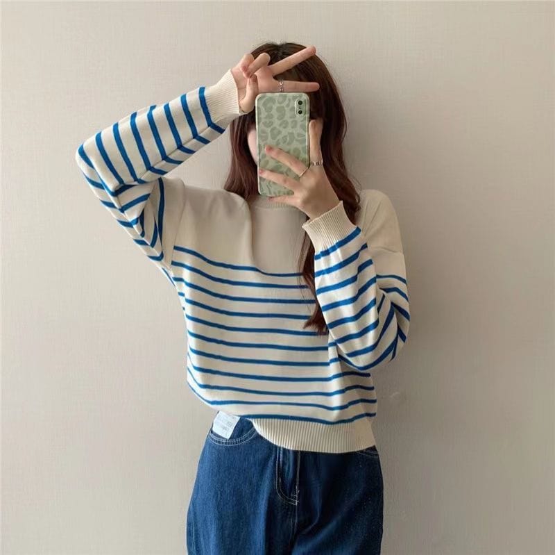 CD | Pulover solid cu gât rotund