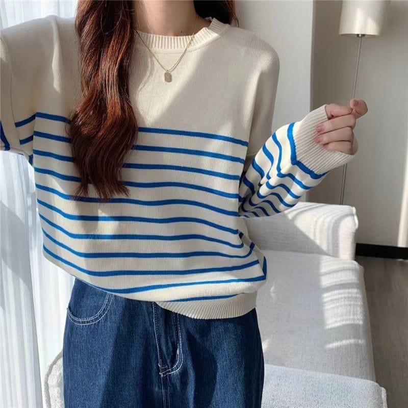 CD | Pulover solid cu gât rotund