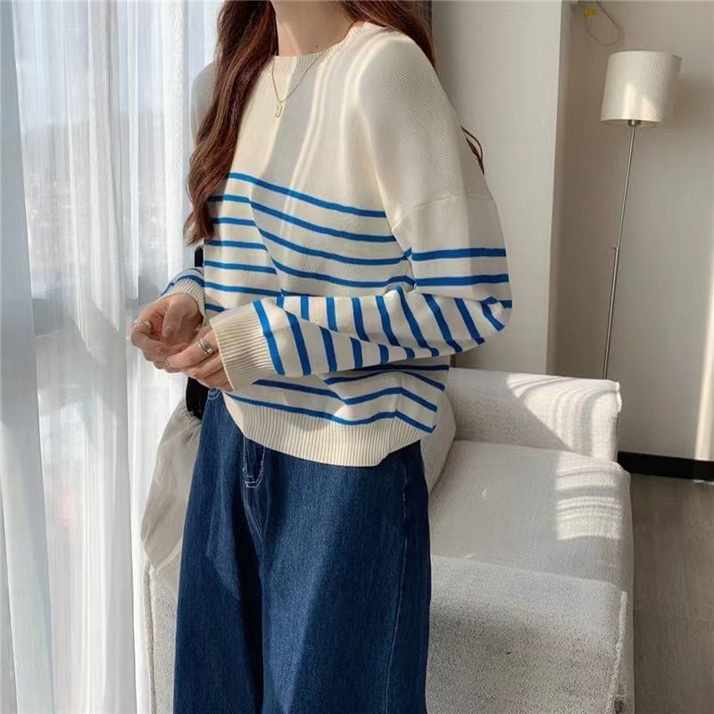 CD | Pulover solid cu gât rotund