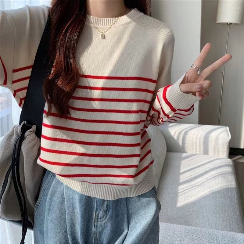 CD | Pulover solid cu gât rotund
