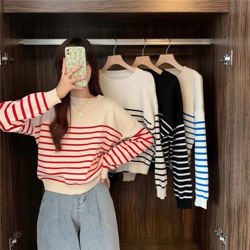 CD | Pulover solid cu gât rotund