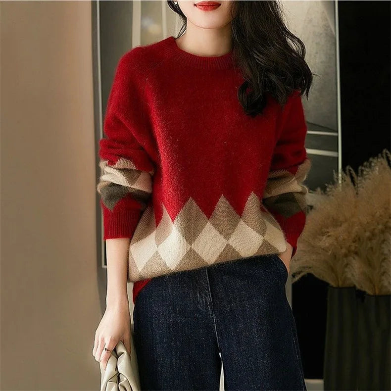 CD | Pulover elegant cu model geometric