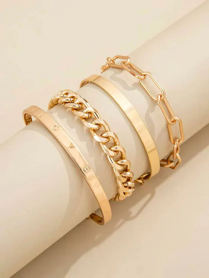 Elan Mercer Gold Bracelet Set