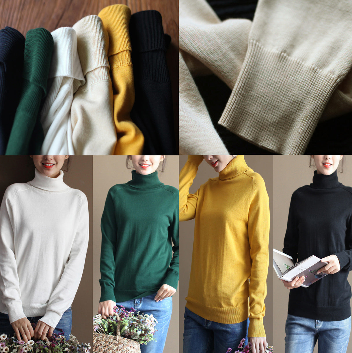 Stylish Black Cozy Sweater Oversized Pullover Warm Winter T Shirt Knit