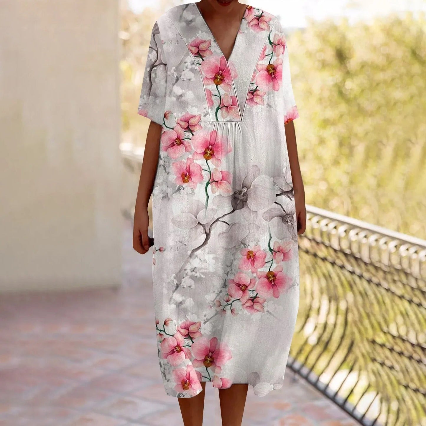 CD | Rochie maxi cu model floral