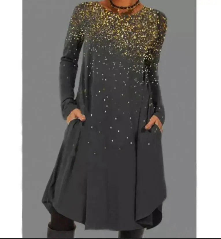 CD | Rochie midi cu mânecă lungă