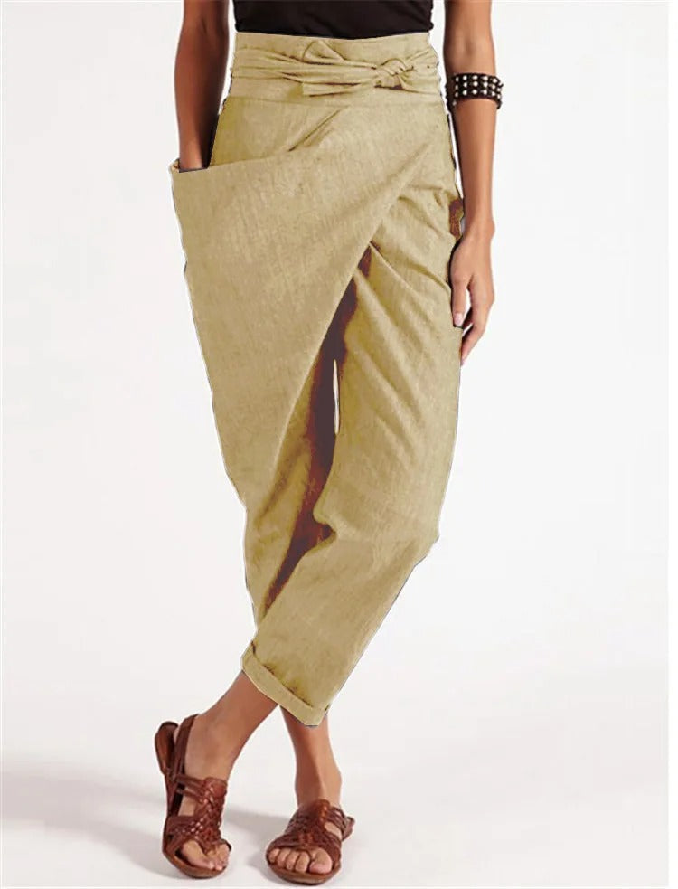 CD | Pantaloni asimetrici la modă și casual