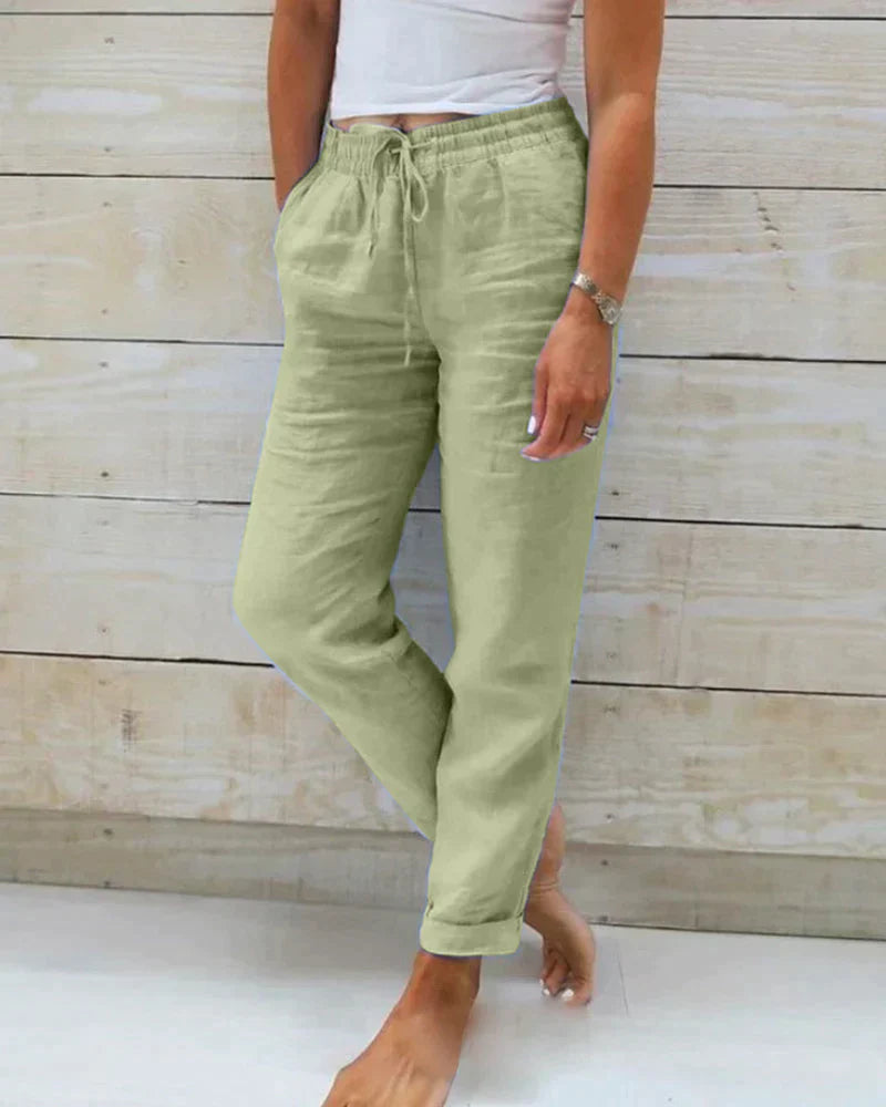 CD | Pantaloni eleganți din in pentru femei