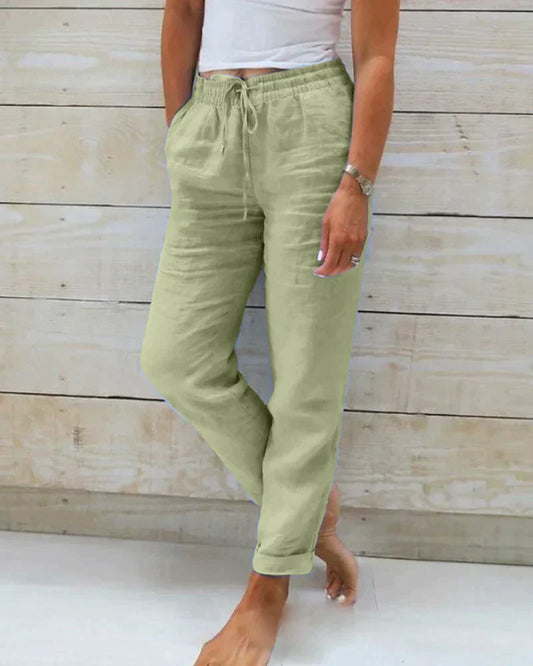 CD | Pantaloni eleganți din in pentru femei