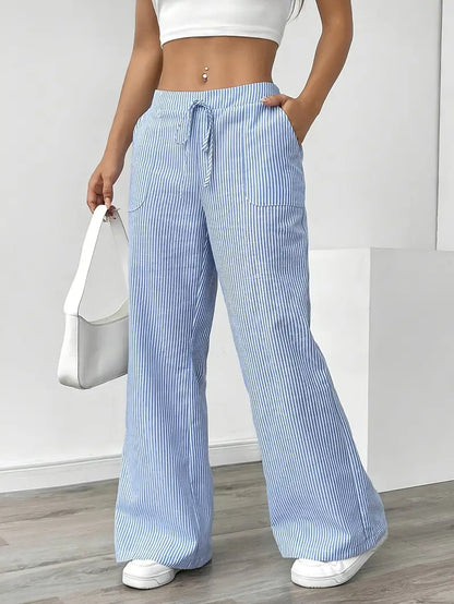 CD | Pantaloni eleganți cu dungi și buzunare