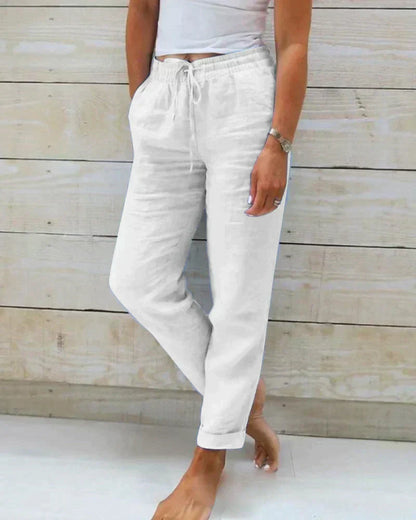 CD | Pantaloni eleganți din in pentru femei