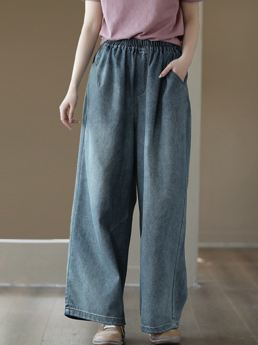 Soft Pocket Denim Straight-leg Pants