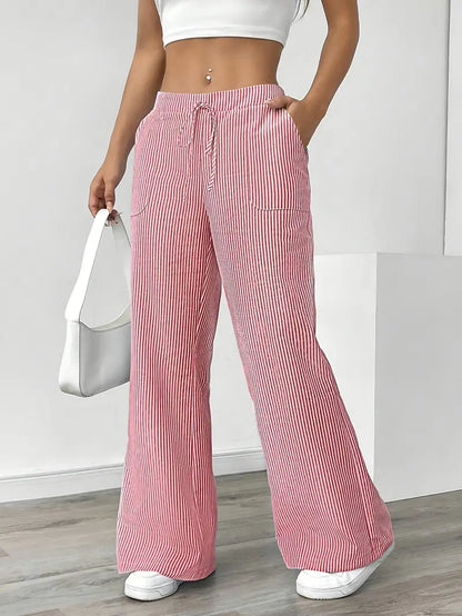 CD | Pantaloni eleganți cu dungi și buzunare