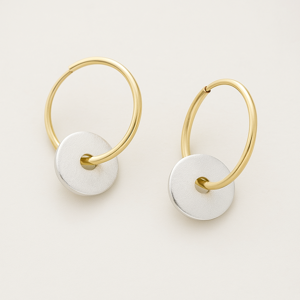 Gold Plated Hoops And Silver Plated Earrings
