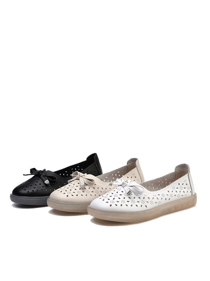 CD | Femei Casual Vara Solid Cutout piele Pantofi plat