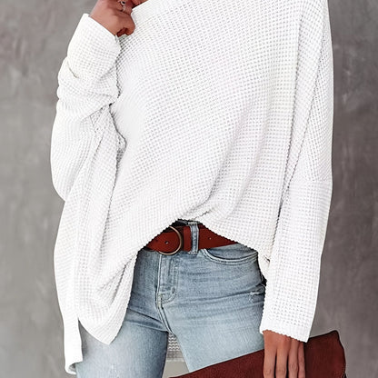 CD | Pulover casual tricotat cu mâneci lungi, oversized