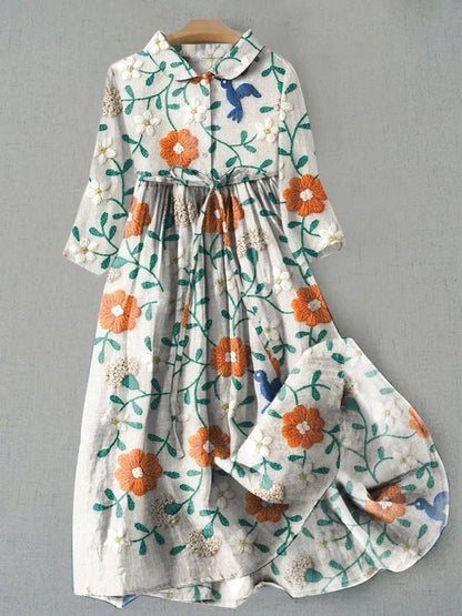 CD | Rochie maxi din flori cu nasturi
