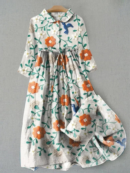 CD | Rochie maxi din flori cu nasturi