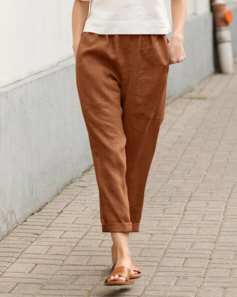 CD | Pantaloni casual, confortabili, cu buzunare mari pentru femei