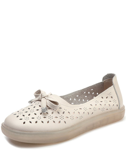 CD | Femei Casual Vara Solid Cutout piele Pantofi plat