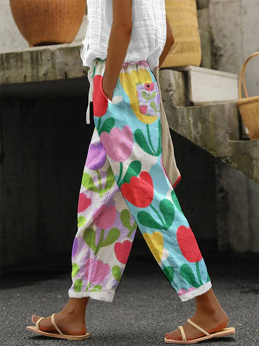 CD | Pantaloni casual imprimate pentru femei