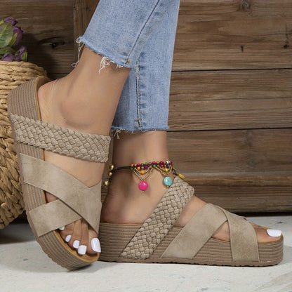 CD | Braided detaliu Criss Cross Papuci de casă