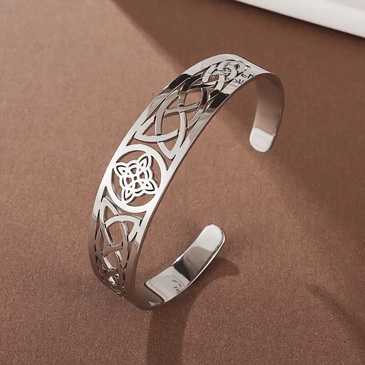 Open Silver Hollow Bracelet