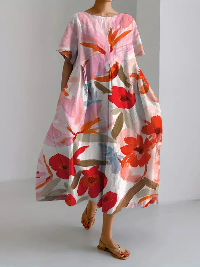 CD | Rochie maxi cu model floral lejer