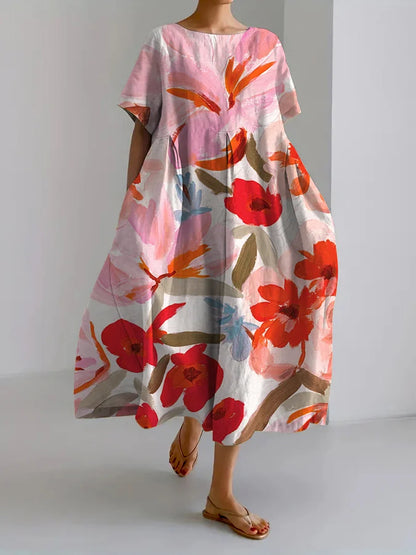 CD | Rochie maxi cu model floral lejer